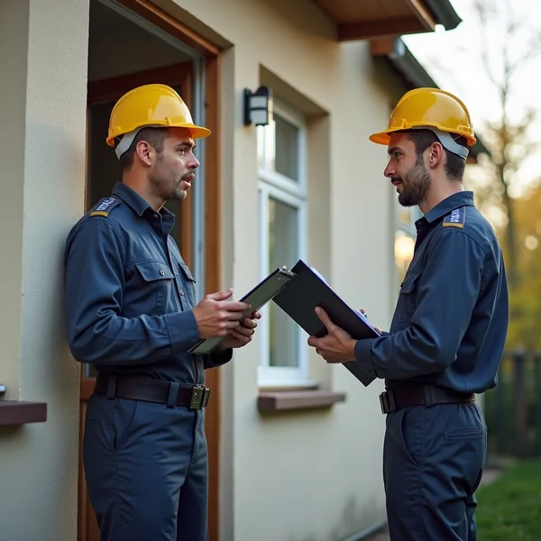 English-speaking electrician explaining a repair to a customer